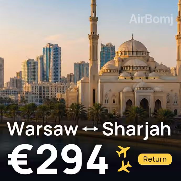 Warsaw → Sharjah for €294