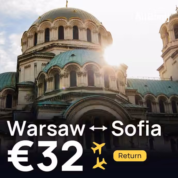 Warsaw → Sofia for €32
