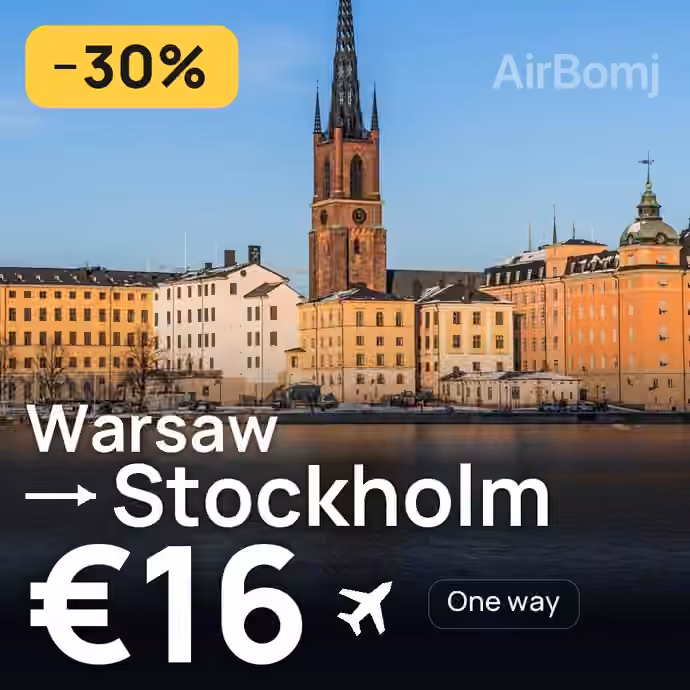 Warsaw → Stockholm for €16