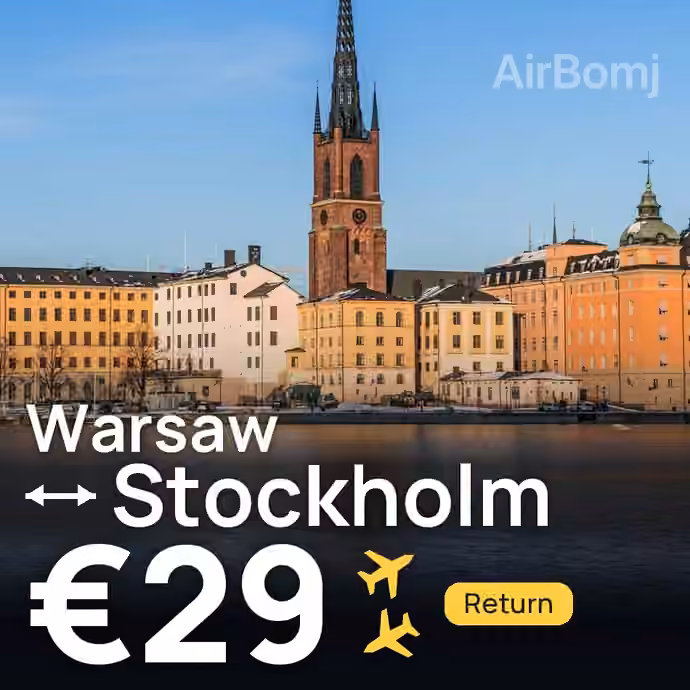 Warsaw → Stockholm for €29