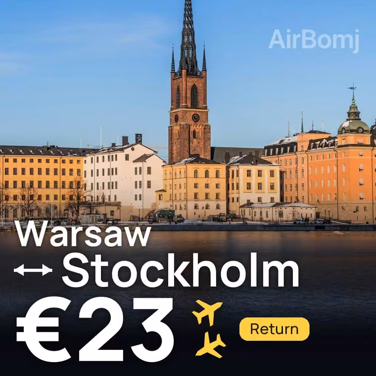 Warsaw → Stockholm for €23