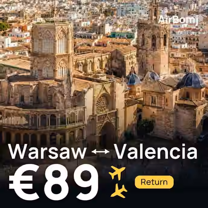 Warsaw → Valencia for €89