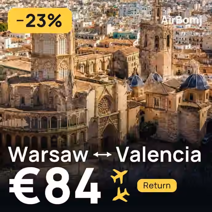 Warsaw → Valencia for €84