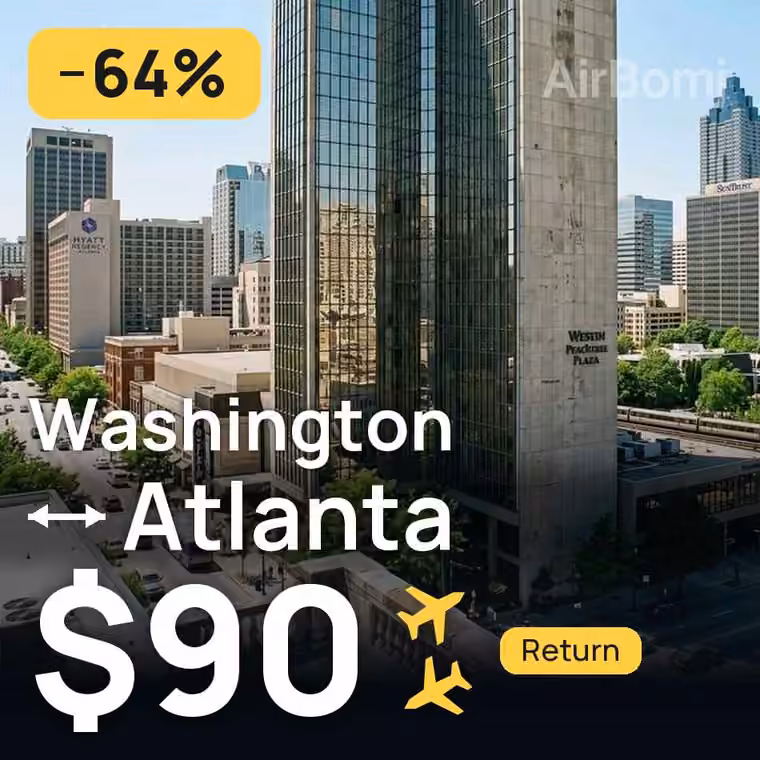 Washington → Atlanta for $90