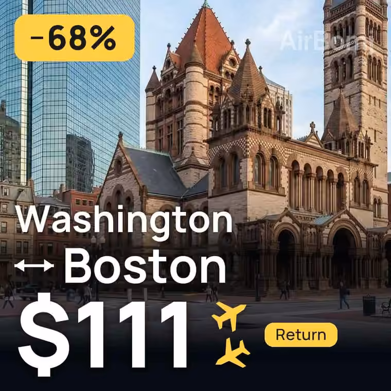 Washington → Boston for $111
