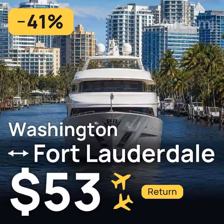 Washington → Fort Lauderdale for $53