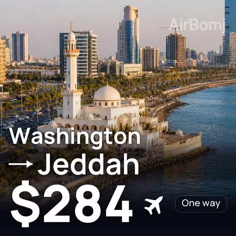 Washington → Jeddah for $284