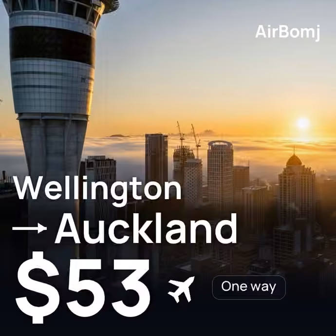 Wellington → Auckland for $53