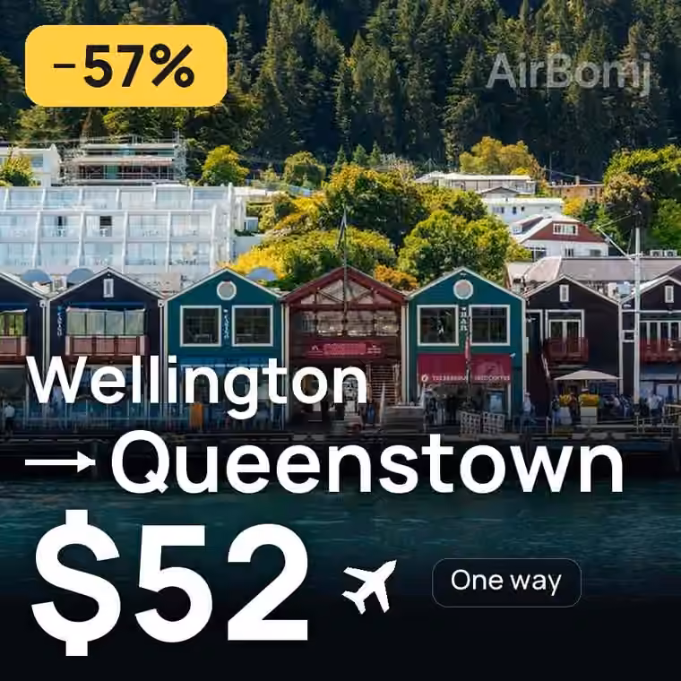 Wellington → Queenstown for $52