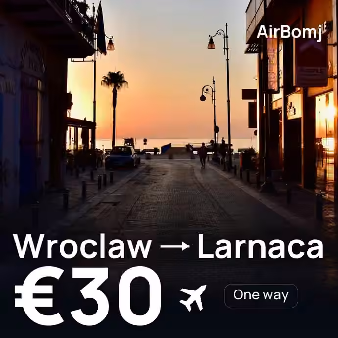 Wroclaw → Larnaca for €30