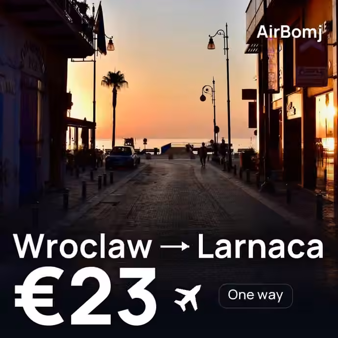 Wroclaw → Larnaca for €23