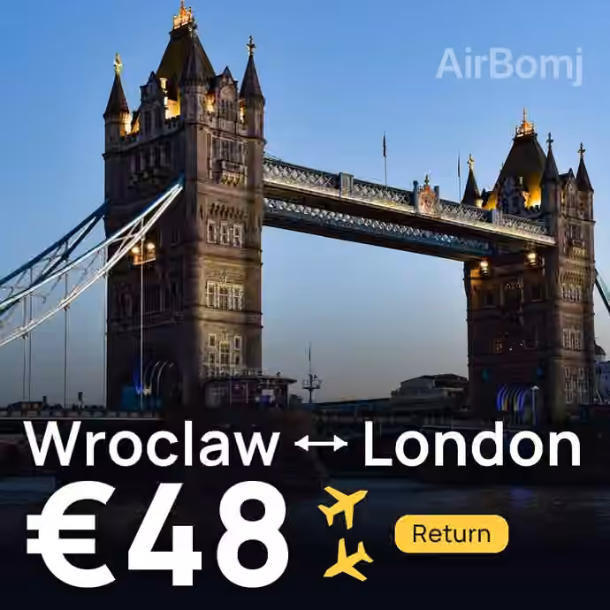Wroclaw → London for €48