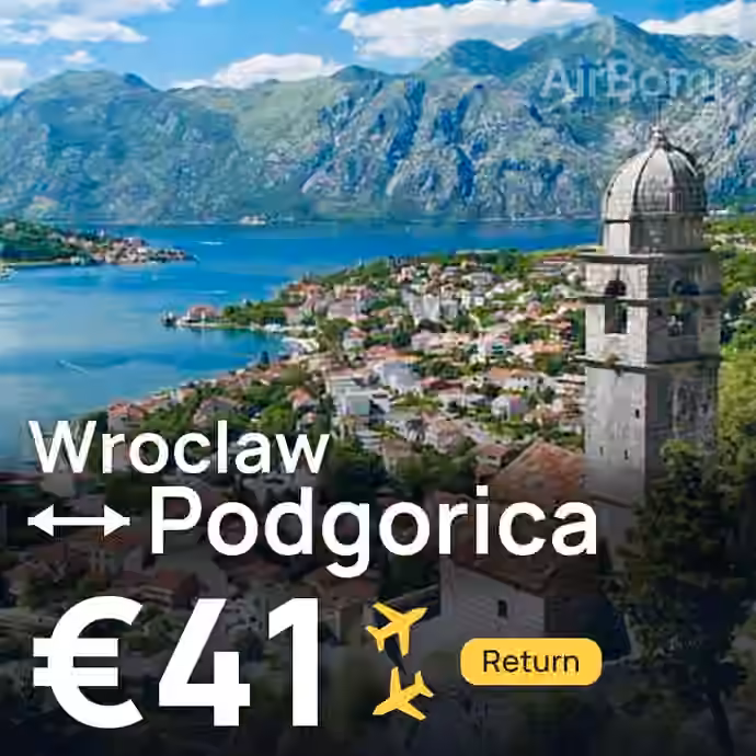Wroclaw → Podgorica for €41