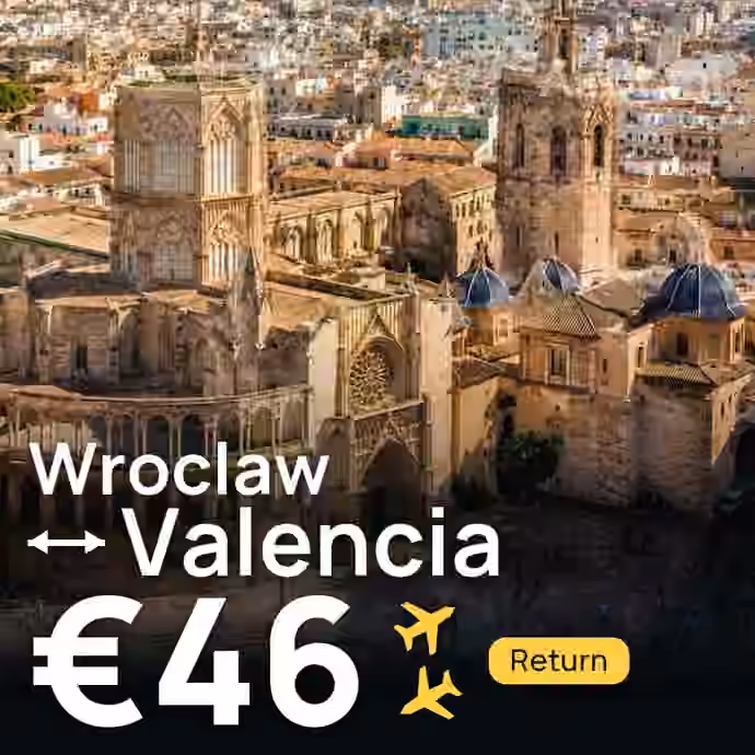 Wroclaw → Valencia for €46
