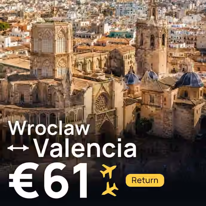 Wroclaw → Valencia for €61