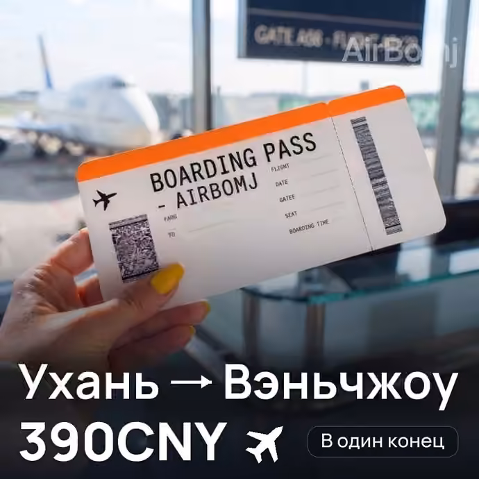 Ухань → Вэньчжоу — лучшая цена 380CNY
