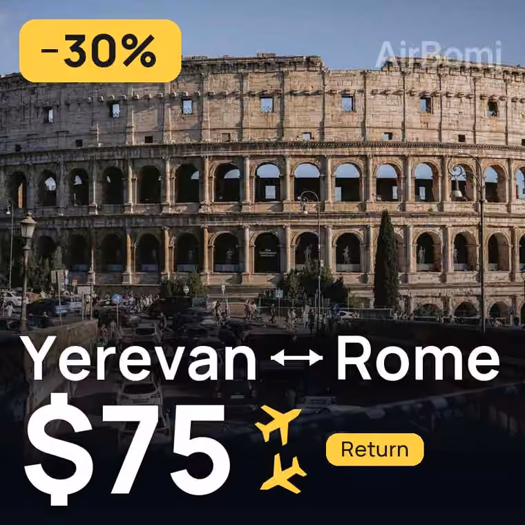 Yerevan → Rome for $75