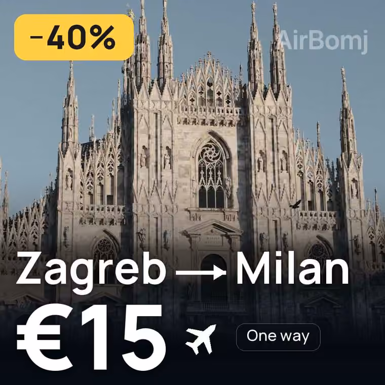 Zagreb → Milan for €15