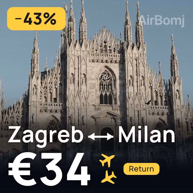 Zagreb → Milan for €34