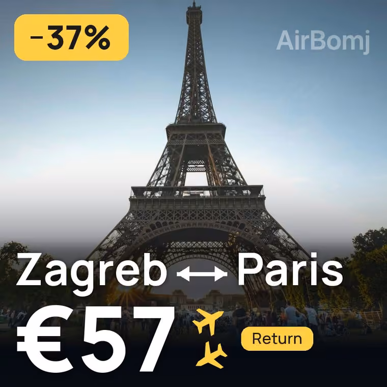 Zagreb → Paris for €57