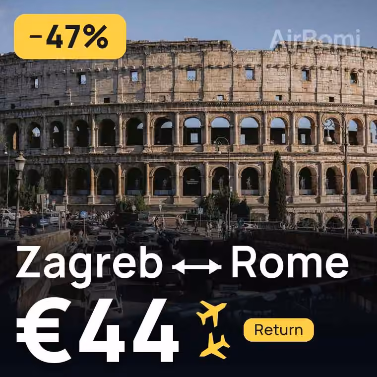 Zagreb → Rome for €44