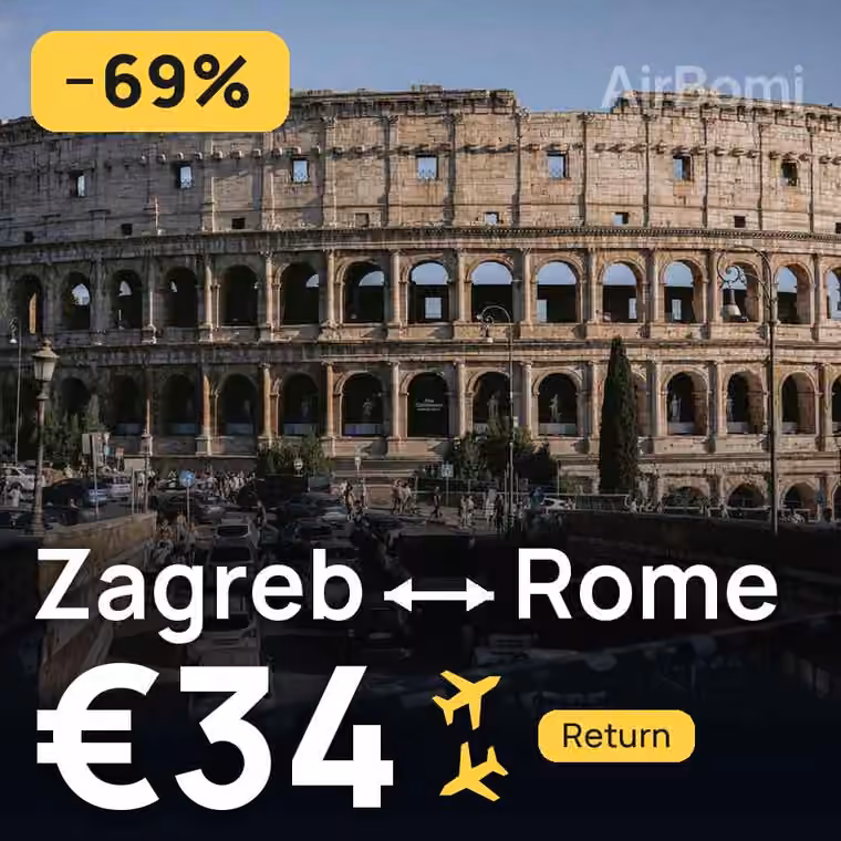 Zagreb → Rome for €34