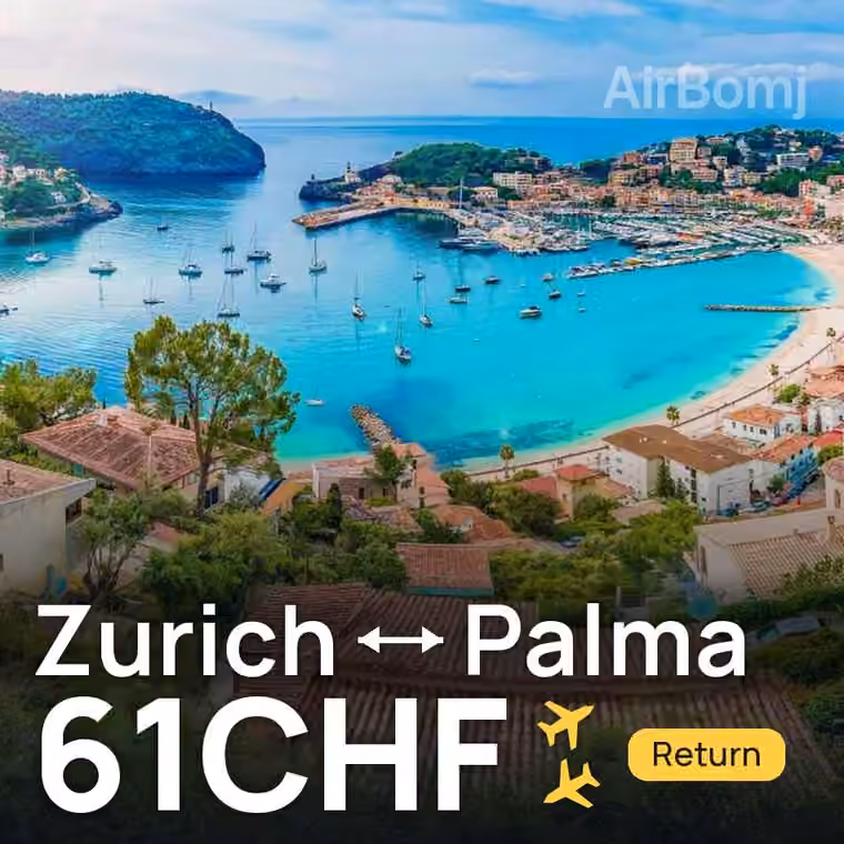 Zurich → Palma for 61 CHF
