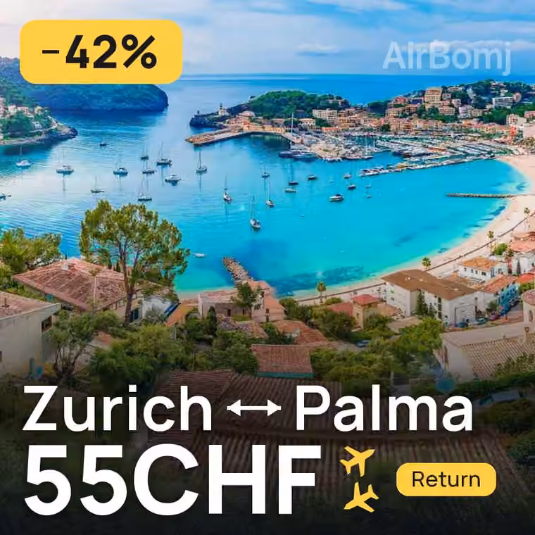 Zurich → Palma for 55 CHF