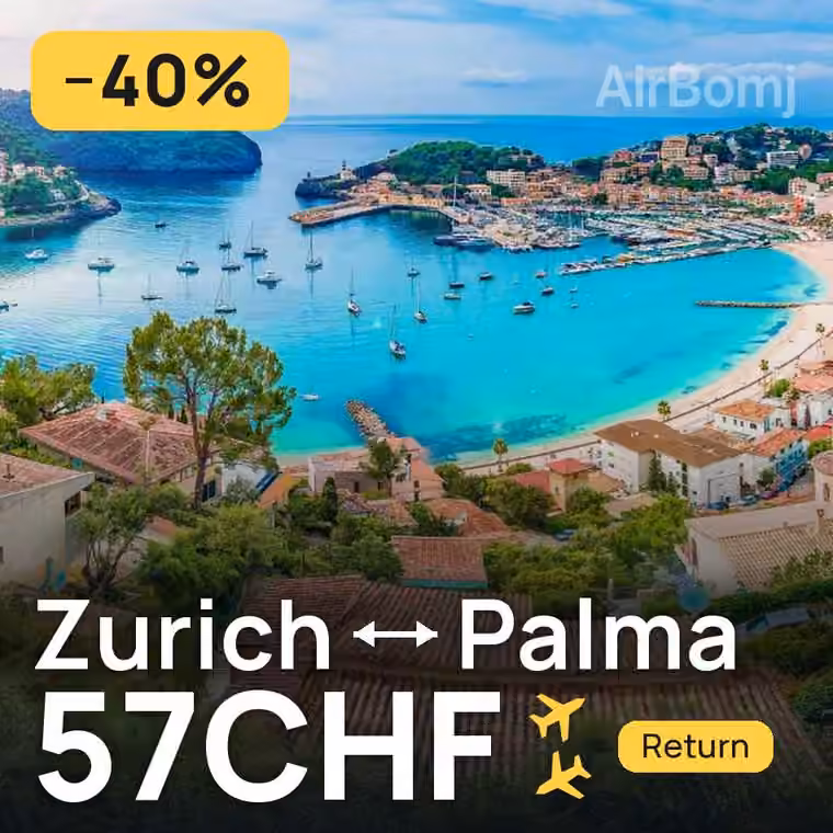 Zurich → Palma for 57 CHF