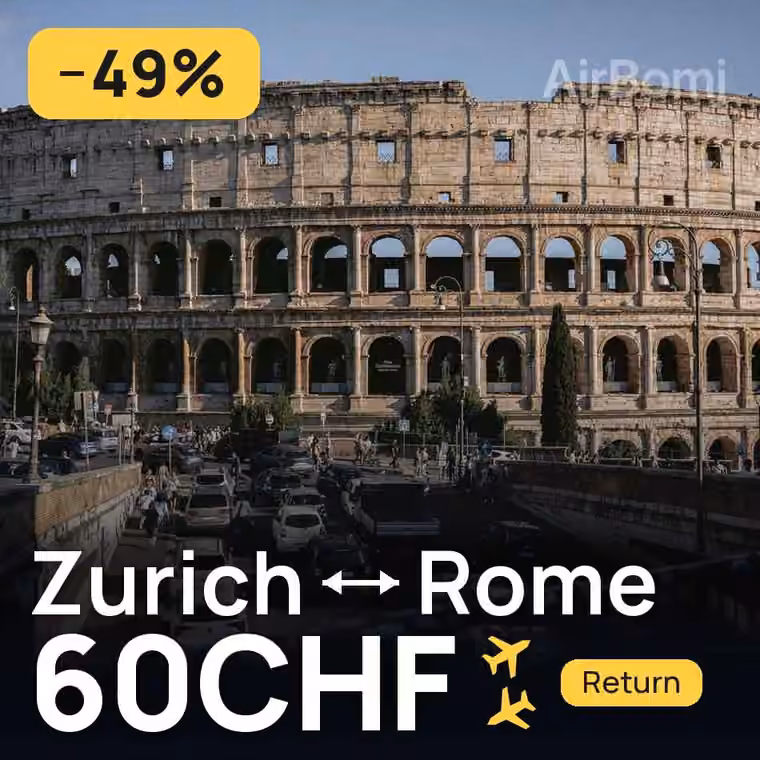 Zurich → Rome for 66 CHF